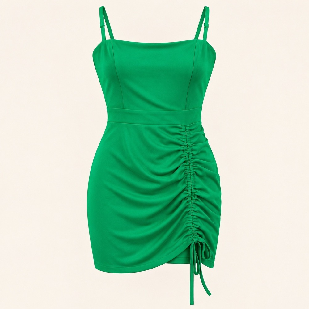 Superdown Dress Womens XXS Green Ruched Bodycon Mini Party Homecoming Revolve